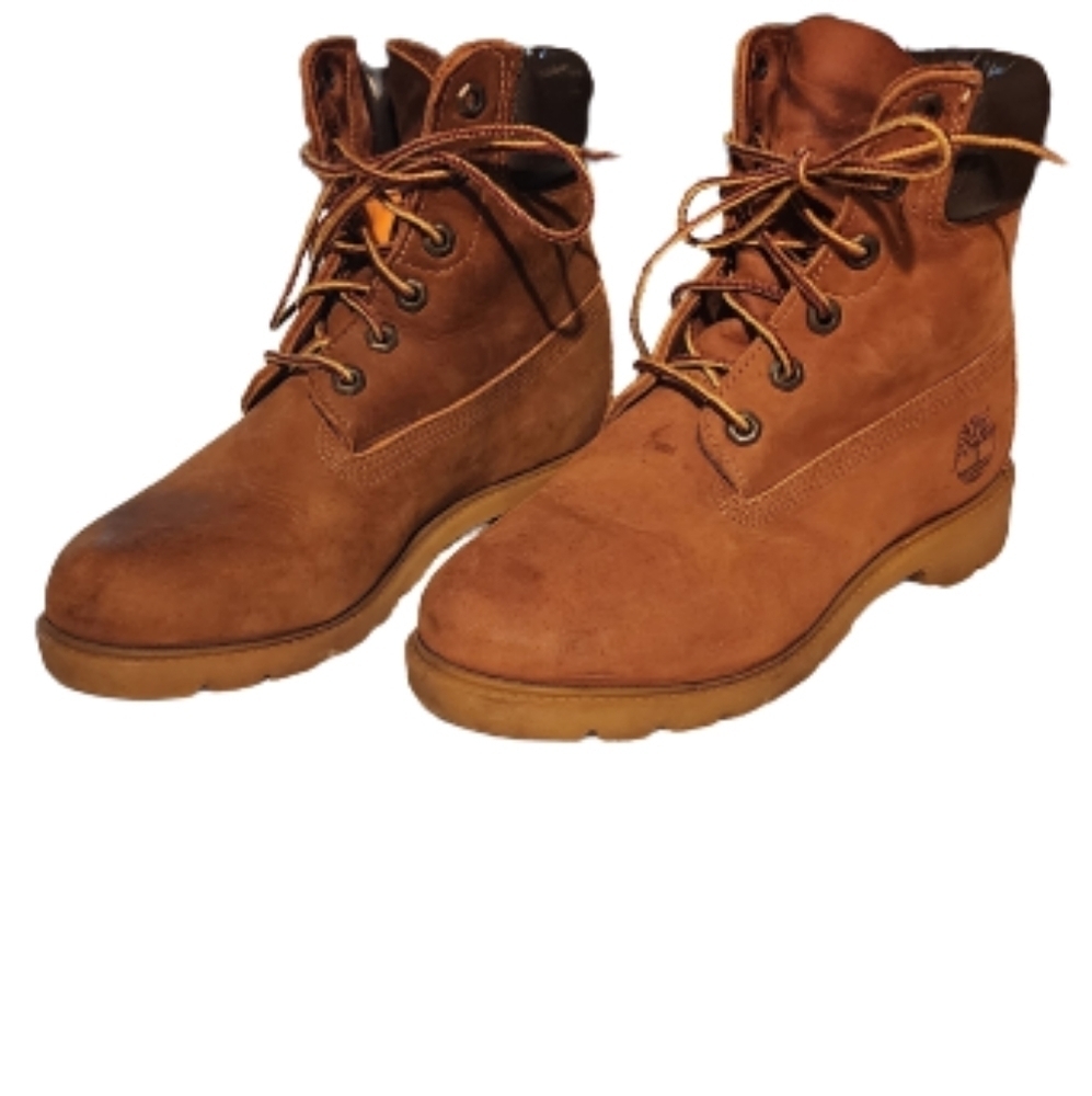 Timberland ankle high leather boots color cognac size 6